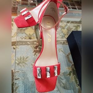 SALE! Was $32 Blood Orange Sandals with Jewel Embellishments
